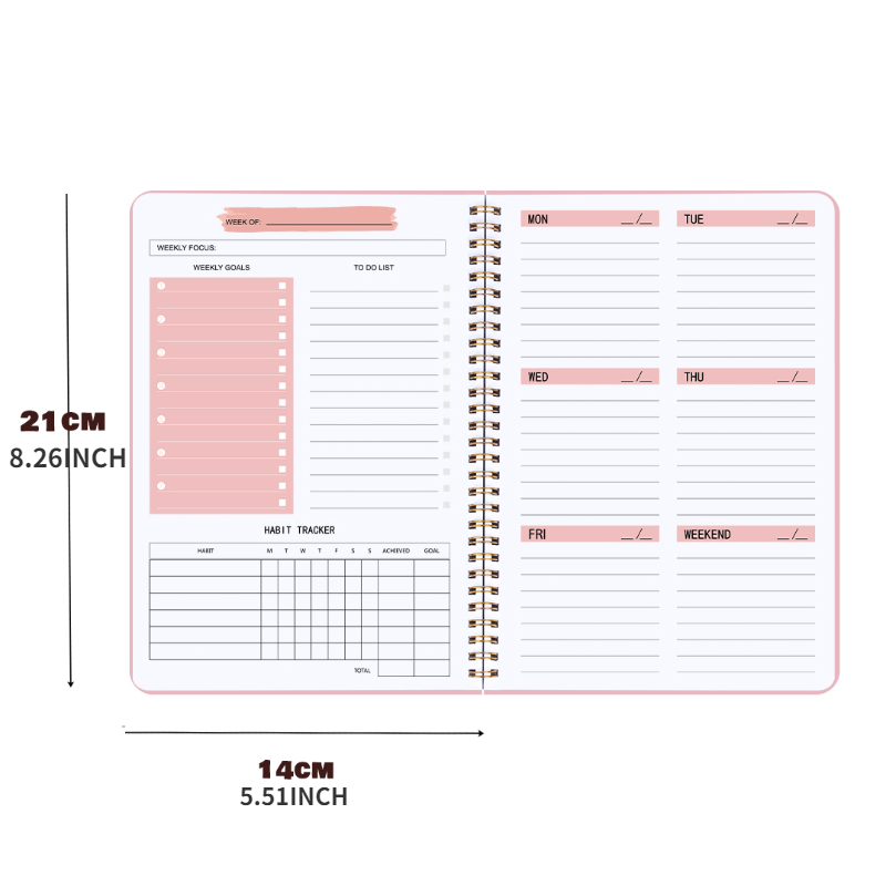 Acheter A5 Agenda planificateur carnet Agenda hebdomadaire planificateur  objectif habitudes horaires cahier