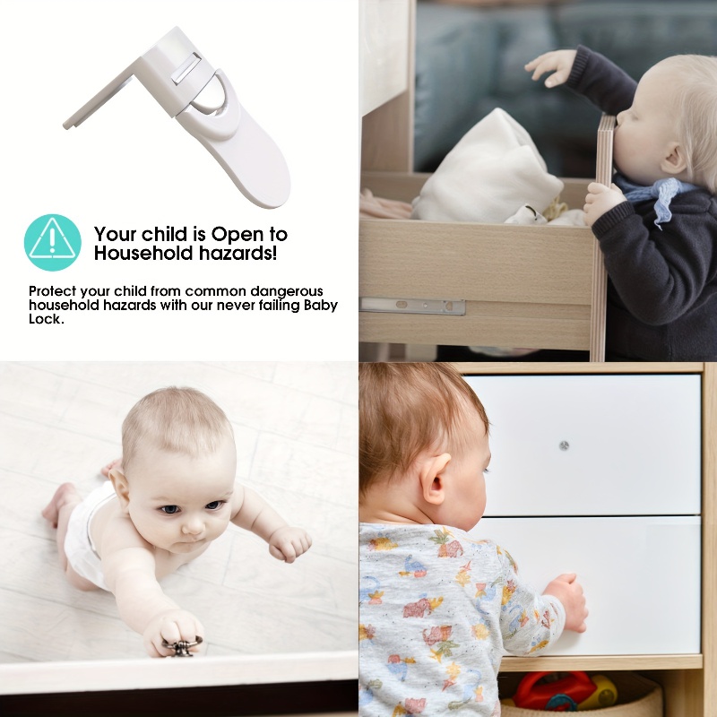 1PC Cabinet Locks Child Safety, Adhesive Baby Proofing Latches