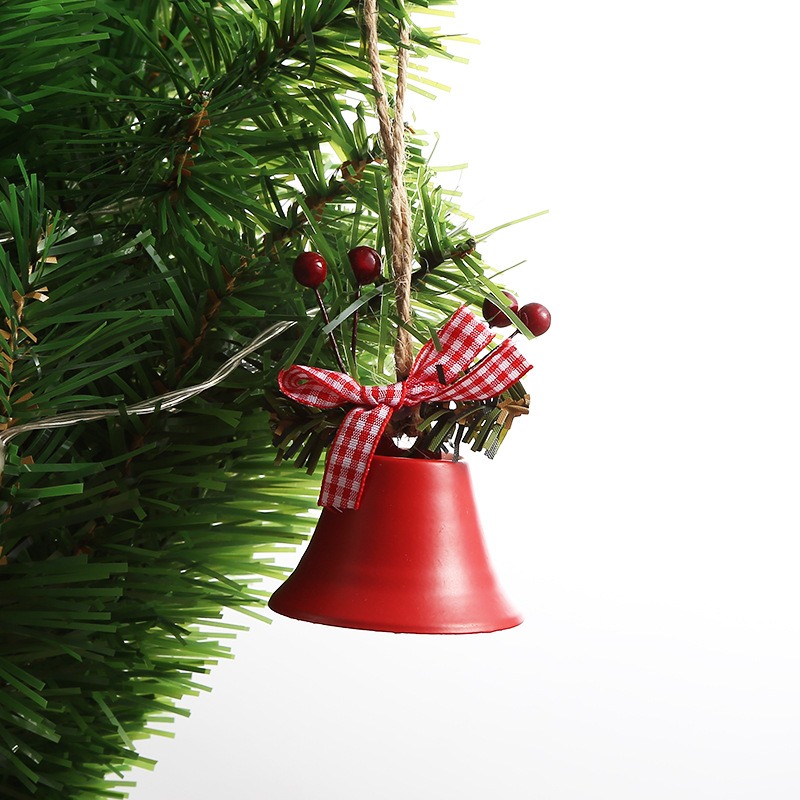 Lulshou Large Iron Large Bell for Christmas Decorations, Christmas Bell, Rope Berry Christmas Pendant Christmas Tree Decorations, Size: 16, Green