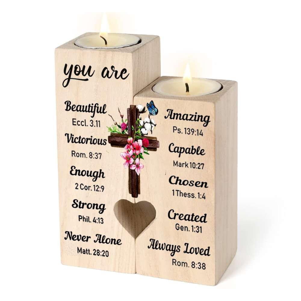 2pcs Set Candle Holder Christian Gifts For Women Inspiration Religious Gifts  Bible Verse Encouragement Gifts Thank You Gifts Birthday Gifts For Women  Mom Friend Sister Home Decor, High-quality & Affordable