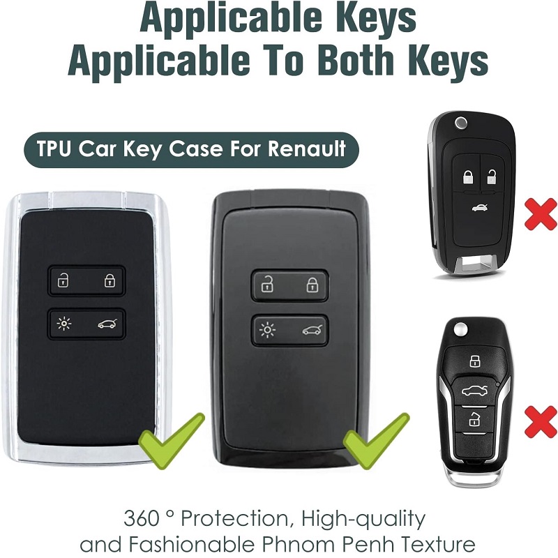 Housse de couverture de carte de voiture en cuir véritable Fit pour Renault  Koleos Kadjar porte-clés porte-clés Porte-clés Protecteur