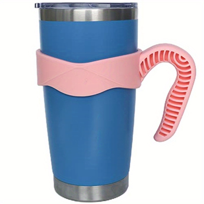 Pretty Comy Non-Slip Handle Bottle Silicone Handle for Yeti Tumbler Water Bottle Liquid Cup Handle Holder, Pink