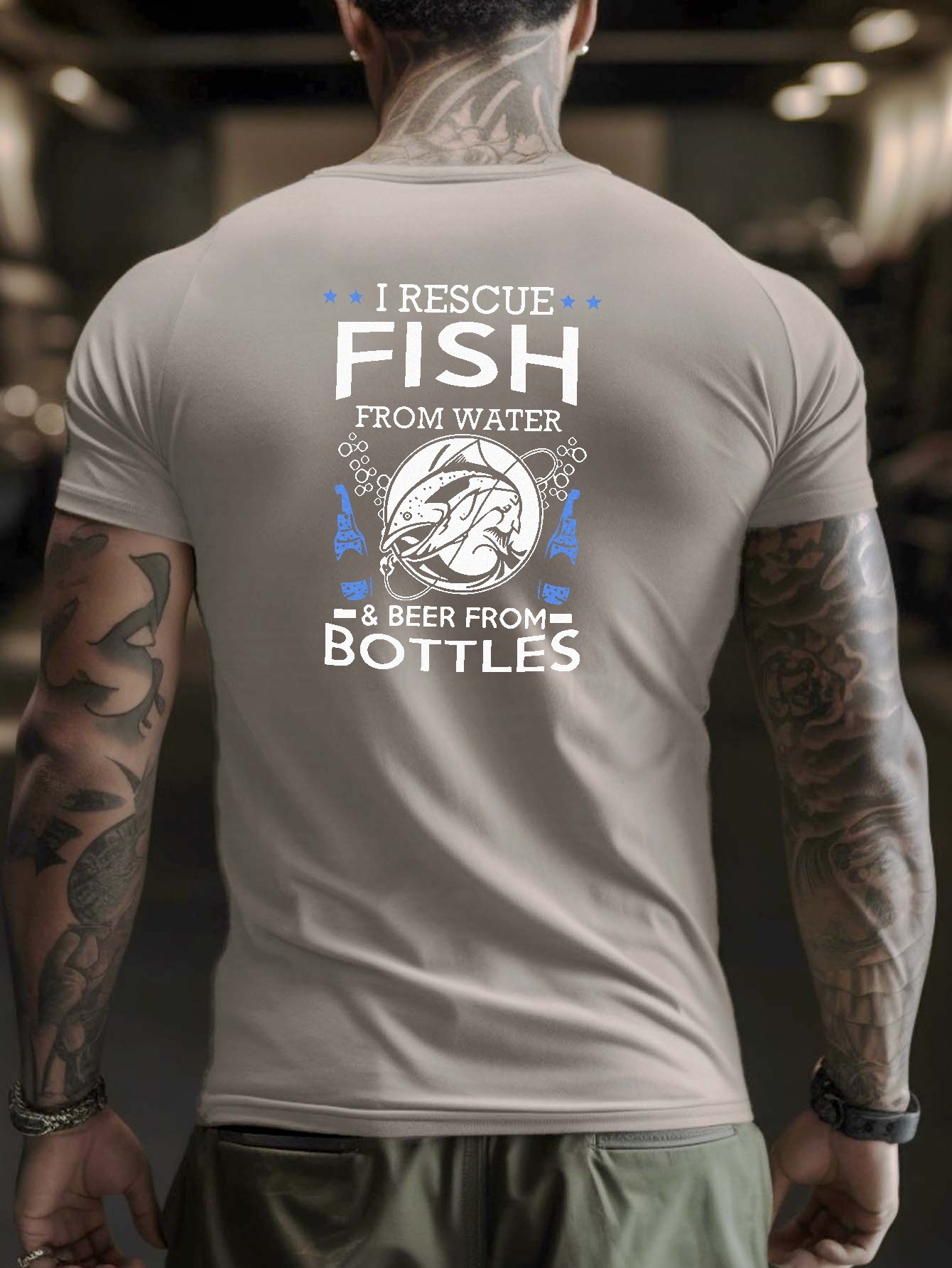 Mens I Rescue Fish from Water and Beer from Bottles Tshirt Funny