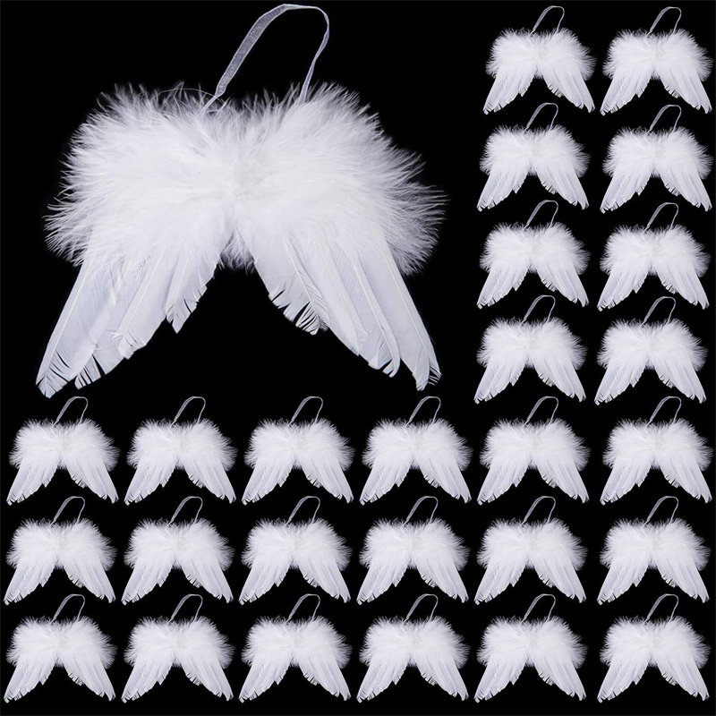White Angel Wings Christmas Ornaments Angel Feather Wings - Temu