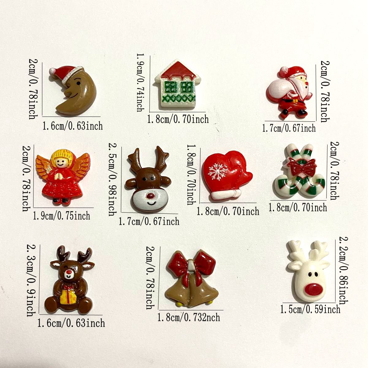CLEARANCE Santa Claus Stickers / Merry Christmas and Happy New Year St, MiniatureSweet, Kawaii Resin Crafts, Decoden Cabochons Supplies