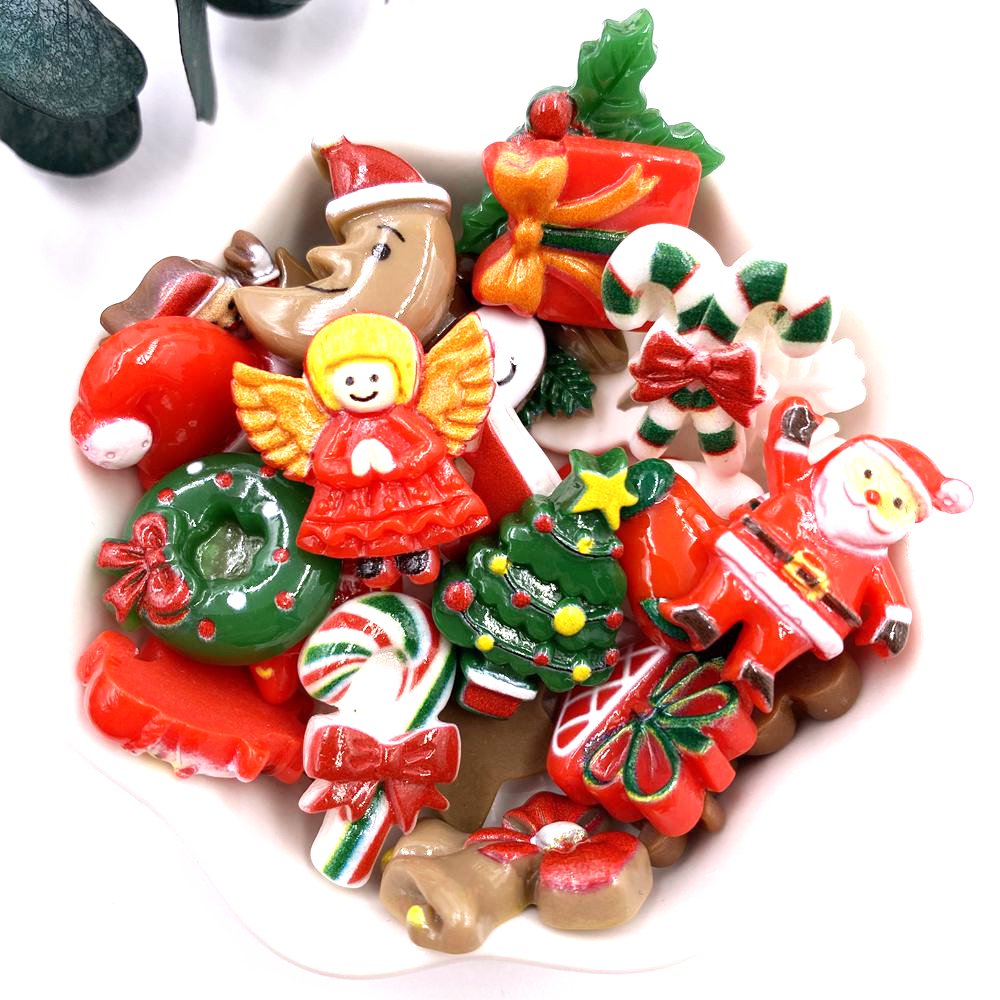 Christmas Planner Stickers, Santa Claus Label, Journal Deco Stickers, MiniatureSweet, Kawaii Resin Crafts, Decoden Cabochons Supplies