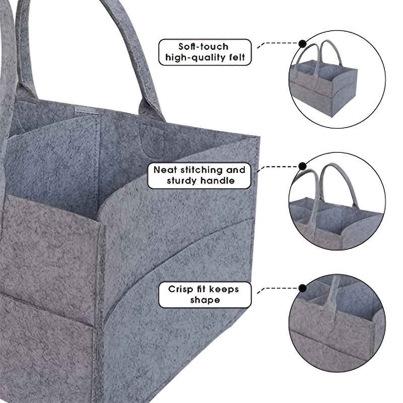 Baby Diaper Caddy Organizer Nursery Storage Bin Portable Storage Basket