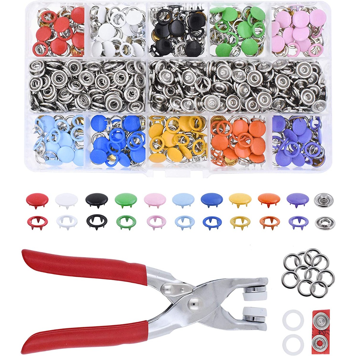  200 Pieces (50Sets) Leather Snap Fastener Kit Tool 5/8