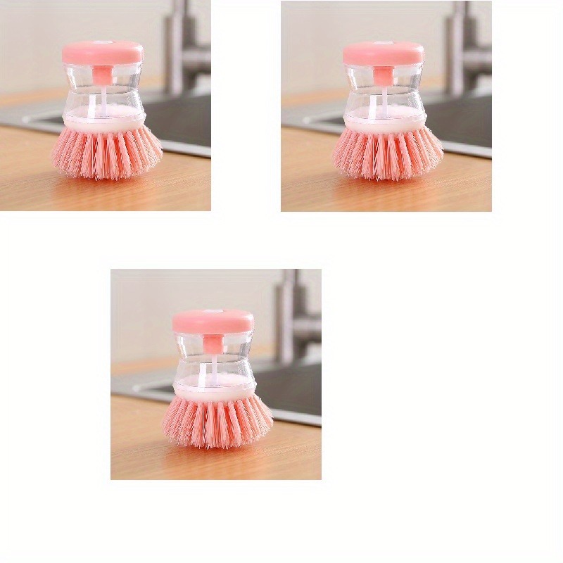 1pc Pink Cleaning Brush With Built-in Soap Dispenser, Multi