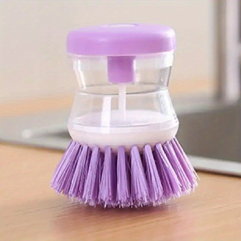 1pc Pink Cleaning Brush With Built-in Soap Dispenser, Multi