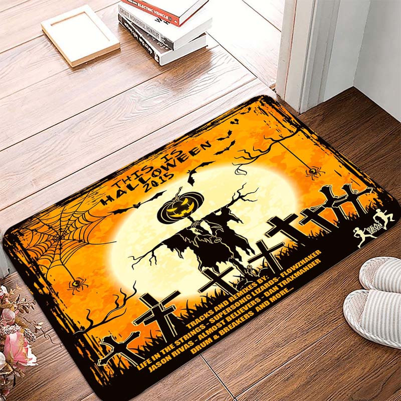 Extra Long Halloween Pumpkin Castle Rug Hallway Kitchen Mat - Temu