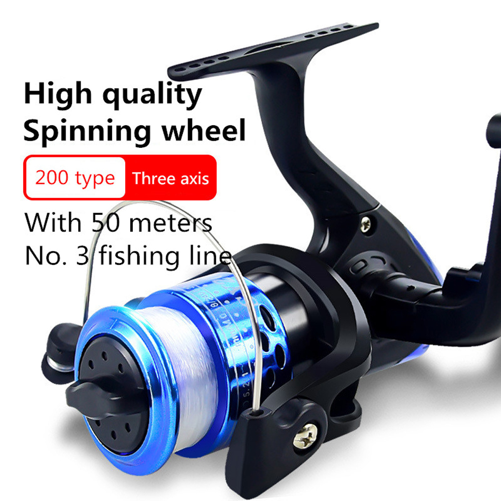 Ultralight Folding Fishing Reel With 1968.5inch Fishing Line, 5.2:1  Spinning 200 Type Metal Spool Spinning Wheel, Used For Sea Fishing Carp  Outdoor Fr