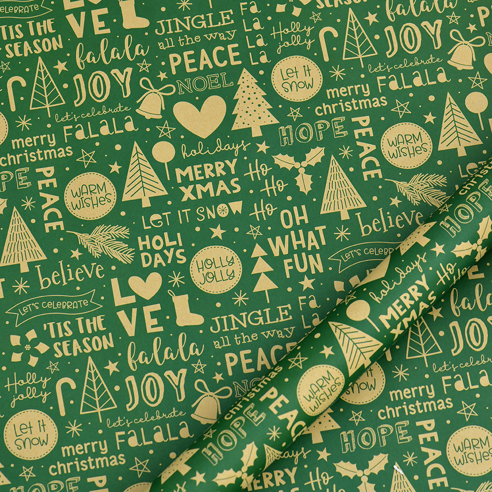 Romantic Green Floral Vintage Wrapping Paper · Creative Fabrica