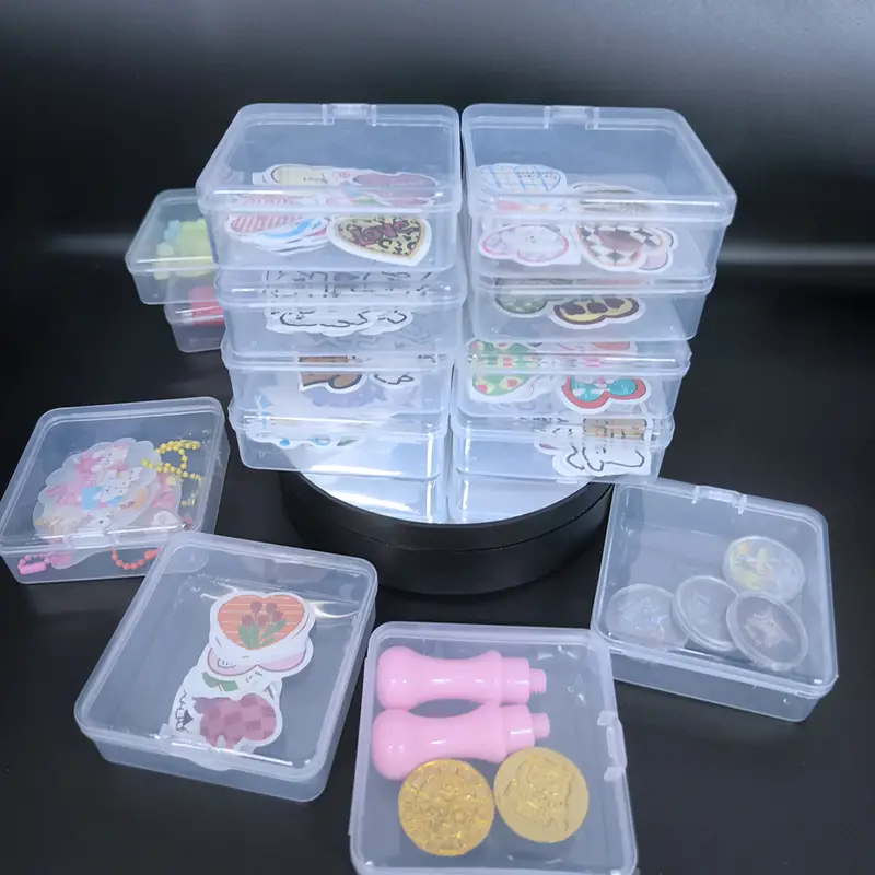 Mini Clear Storage Box, Scrapbook Sticker Transparent Storage