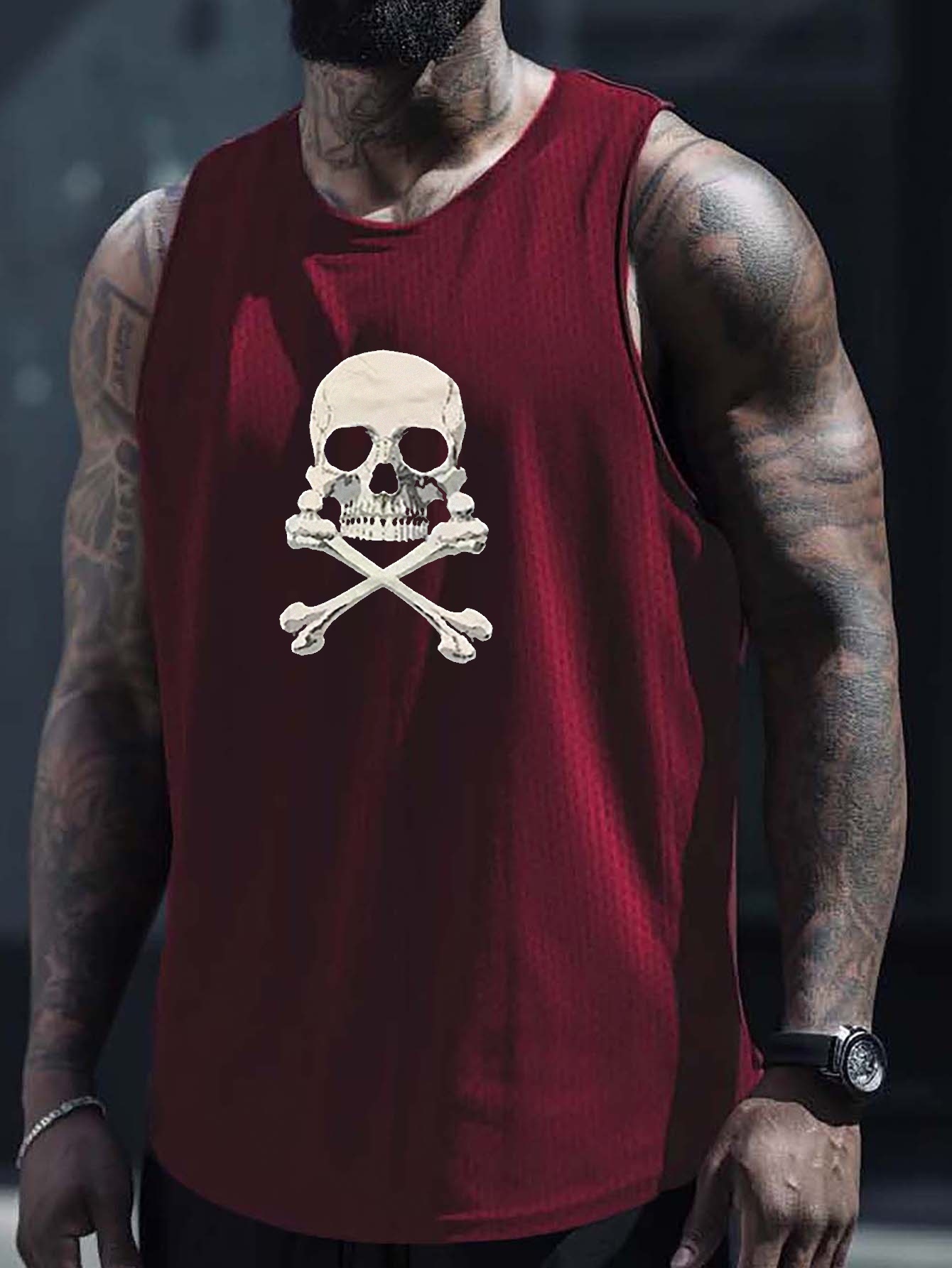 plus size skull tank tops
