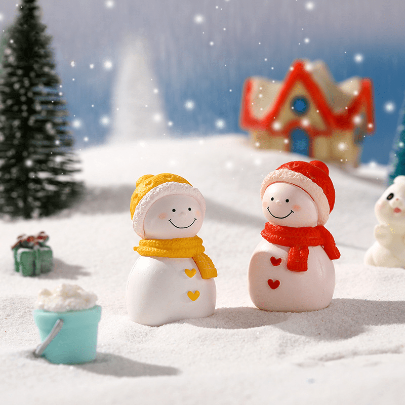 Cute Scarf Snowman Mini Fairy Garden Furniture Doll House Statue Ornaments  Accessories, Party House Toys Gift, Decorations Crafts - Temu