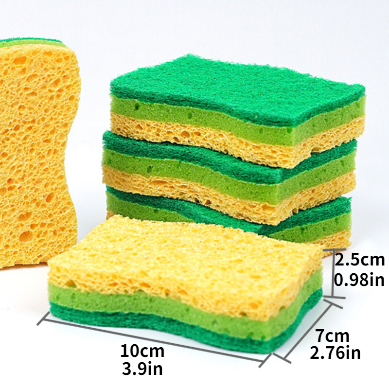 4PCS yellow Large Sponge Wipe, Bowl Washing Car Washing Sponge Kitchen  Cleaning Sponge Block Dishwashing Cloth