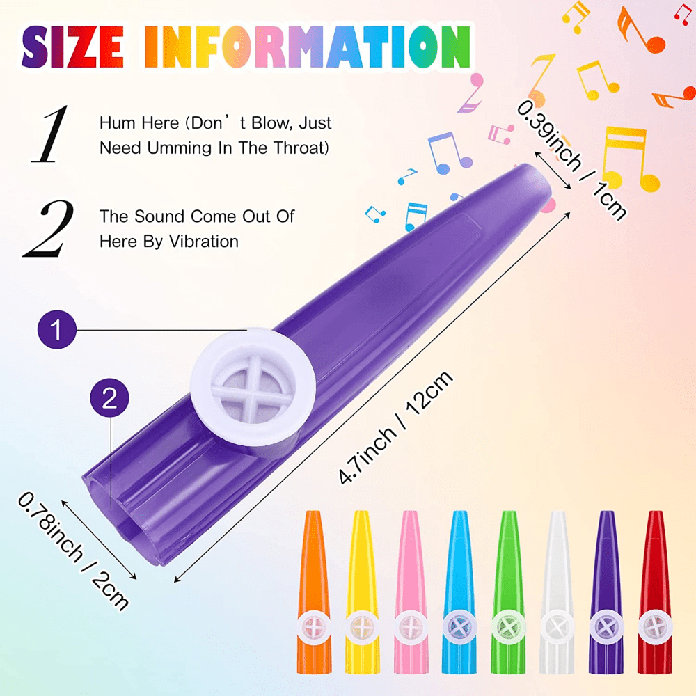 Kazoos with 5 extra Membranes, Metal Kazoo with Adjustable Tone for Guitar,  Ukulele, Violin, Piano, Keyboard, Easy to Learn Musical Instruments for
