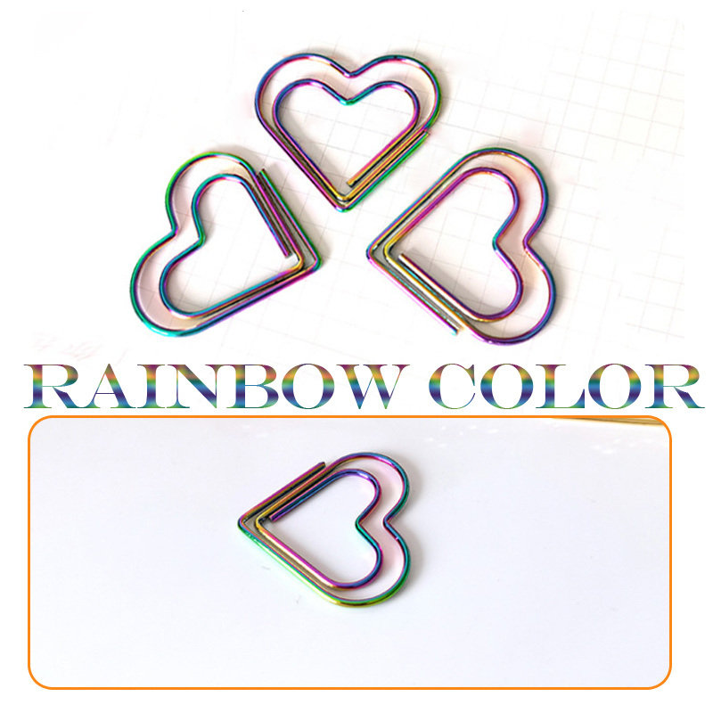 Creative Colored Heart-shaped Paper Clip Metal Paper Clip Heart-shaped Paper  Clip - Temu