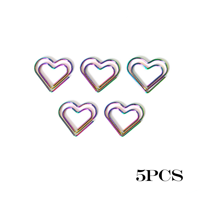 Smooth Metal Creative Love/heart shaped Paper Clips for - Temu