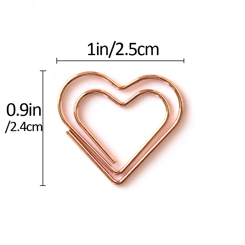 Smooth Metal Creative Love/heart shaped Paper Clips for - Temu