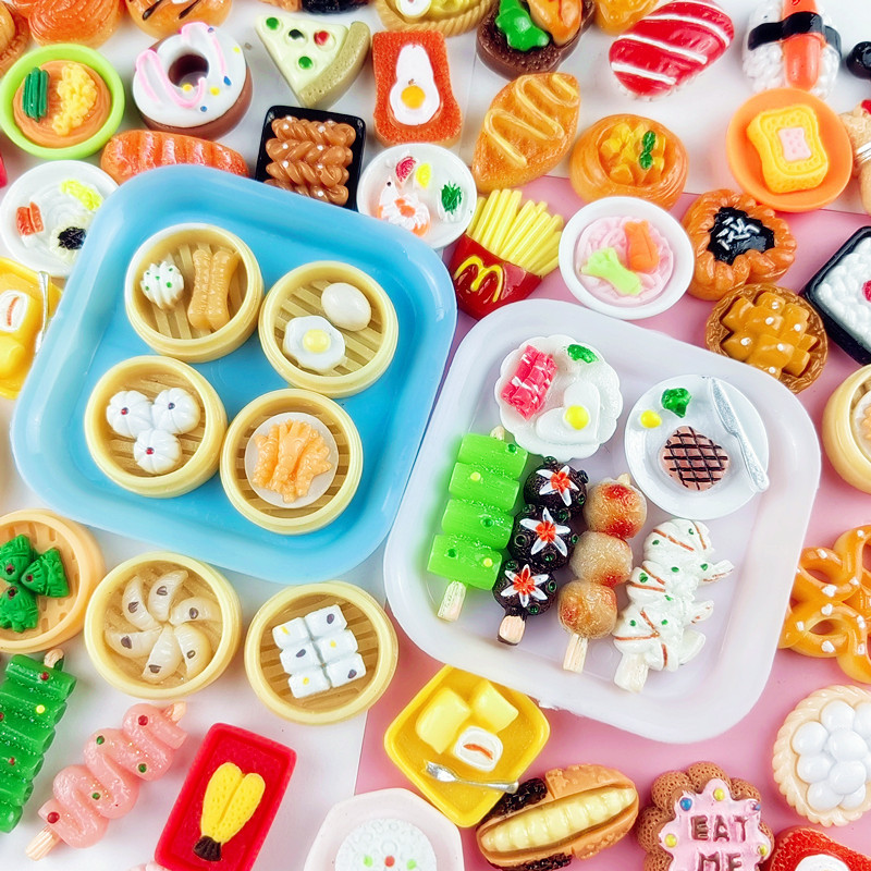 Dollhouse Crafts Realistic Simulation Kitchen Food Play Resin Jewelry Value Pack