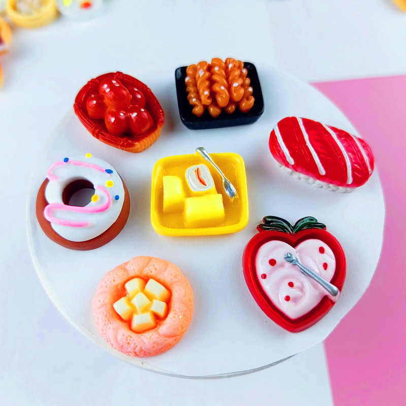 Dollhouse Crafts Realistic Simulation Kitchen Food Play Resin Jewelry Value Pack