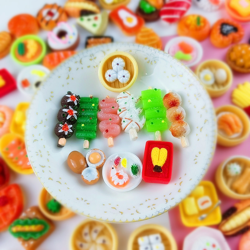 Dollhouse Crafts Realistic Simulation Kitchen Food Play Resin Jewelry Value Pack