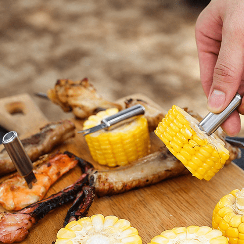 4PCS Barbecue Stainless Steel Home Outdoor Camping Knife Fork