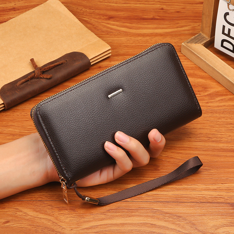 Luxury Brand Leather Long Men Wallet and Clutch Purse for Man Bag