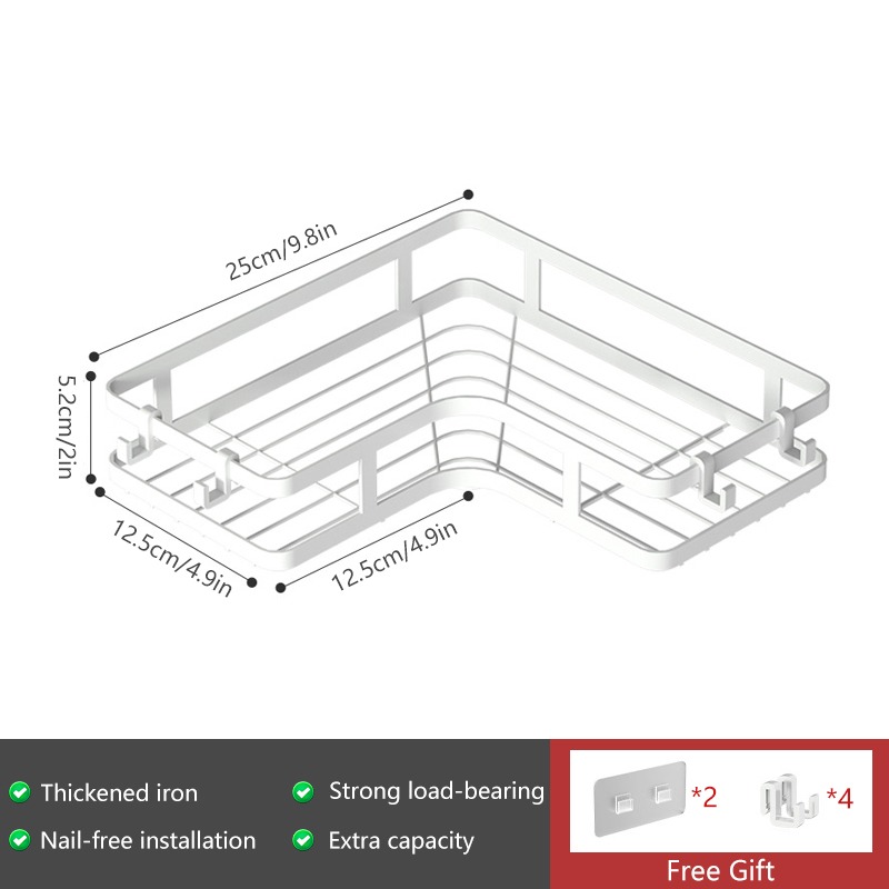 Bathroom Corner Shelf, No-drill Thickened Iron Shower Rack, Makeup  Organizer, Shampoo Holder, Bathroom Storage Rack, Bathroom Accessories -  Temu Germany