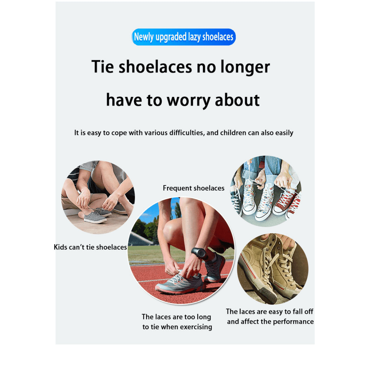 No Tie Shoelace Locks - Lace Anchors 2.0 - Never Tie Your Shoes