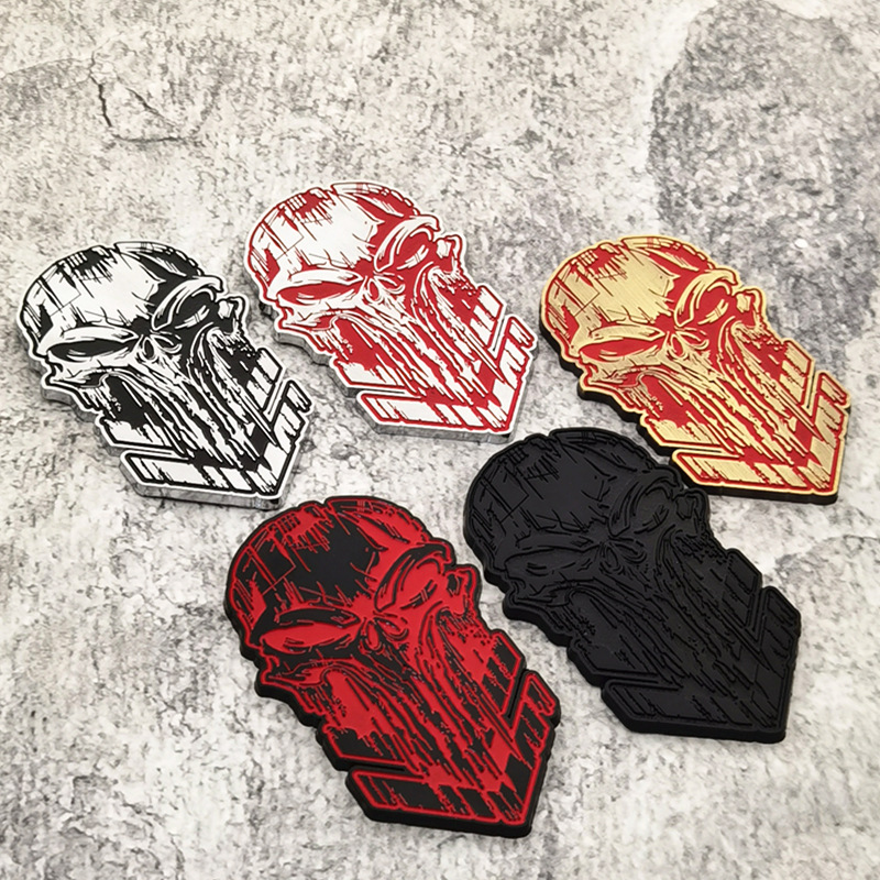 3D Metal Skull Sticker Logo Badge Emblem Stickers Fit Car Truck Motorcycle  Automobile Fashion Styling Stickers Accessories