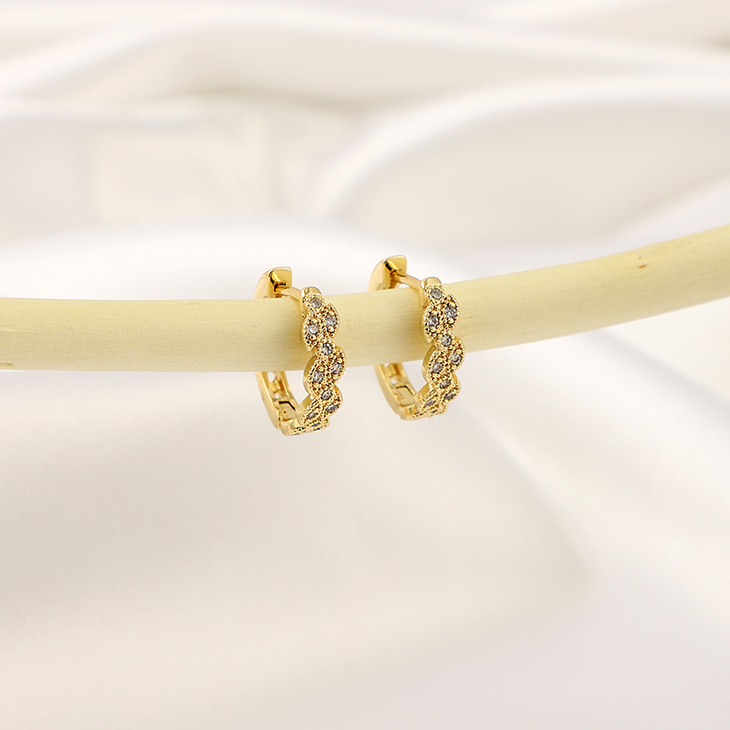 Girl's Twist Vine Copper Micro-Zircon Earrings
