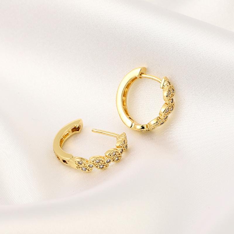 Girl's Twist Vine Copper Micro-Zircon Earrings