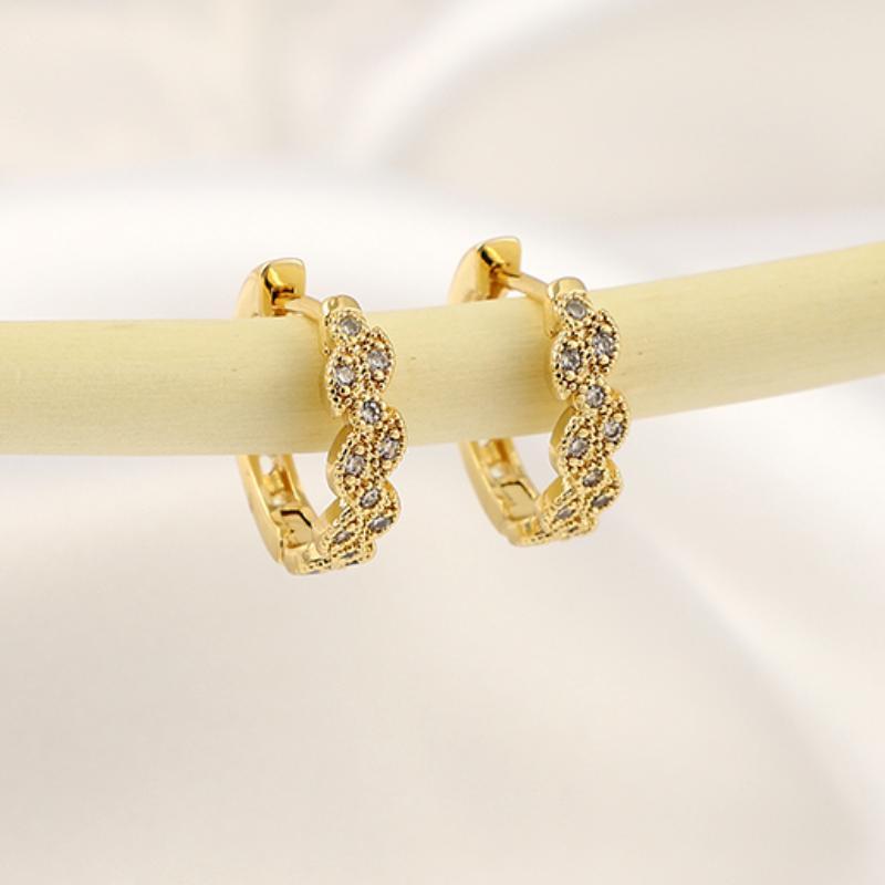 Girl's Twist Vine Copper Micro-Zircon Earrings