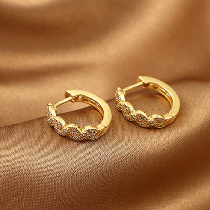 Girl's Twist Vine Copper Micro-Zircon Earrings