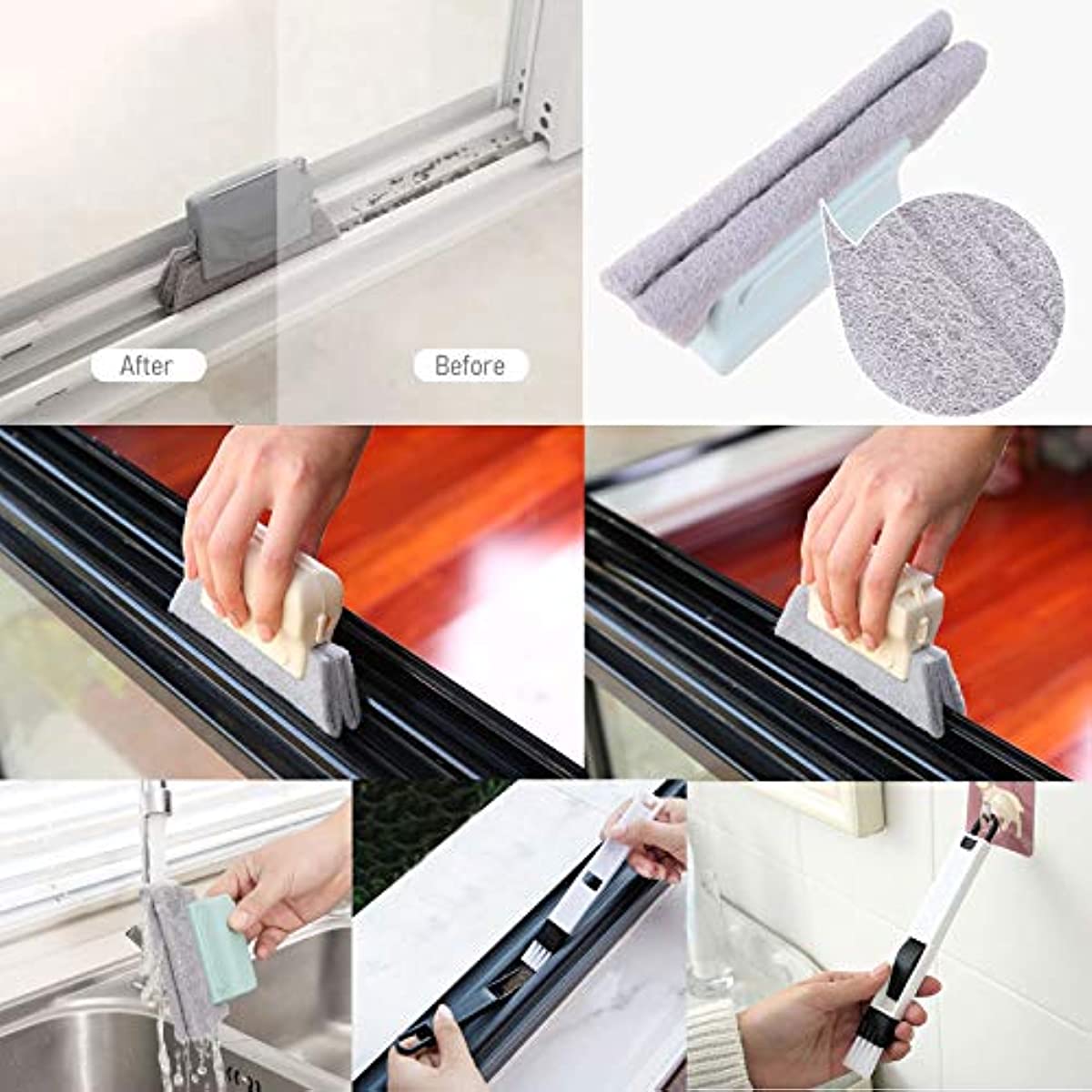 2 in 1 Window Groove Cleaning Brush Door Groove Cleaning Cloth Sliding Door  Track Cleaning Tools Hand-held Windowsill Gap Brush - AliExpress
