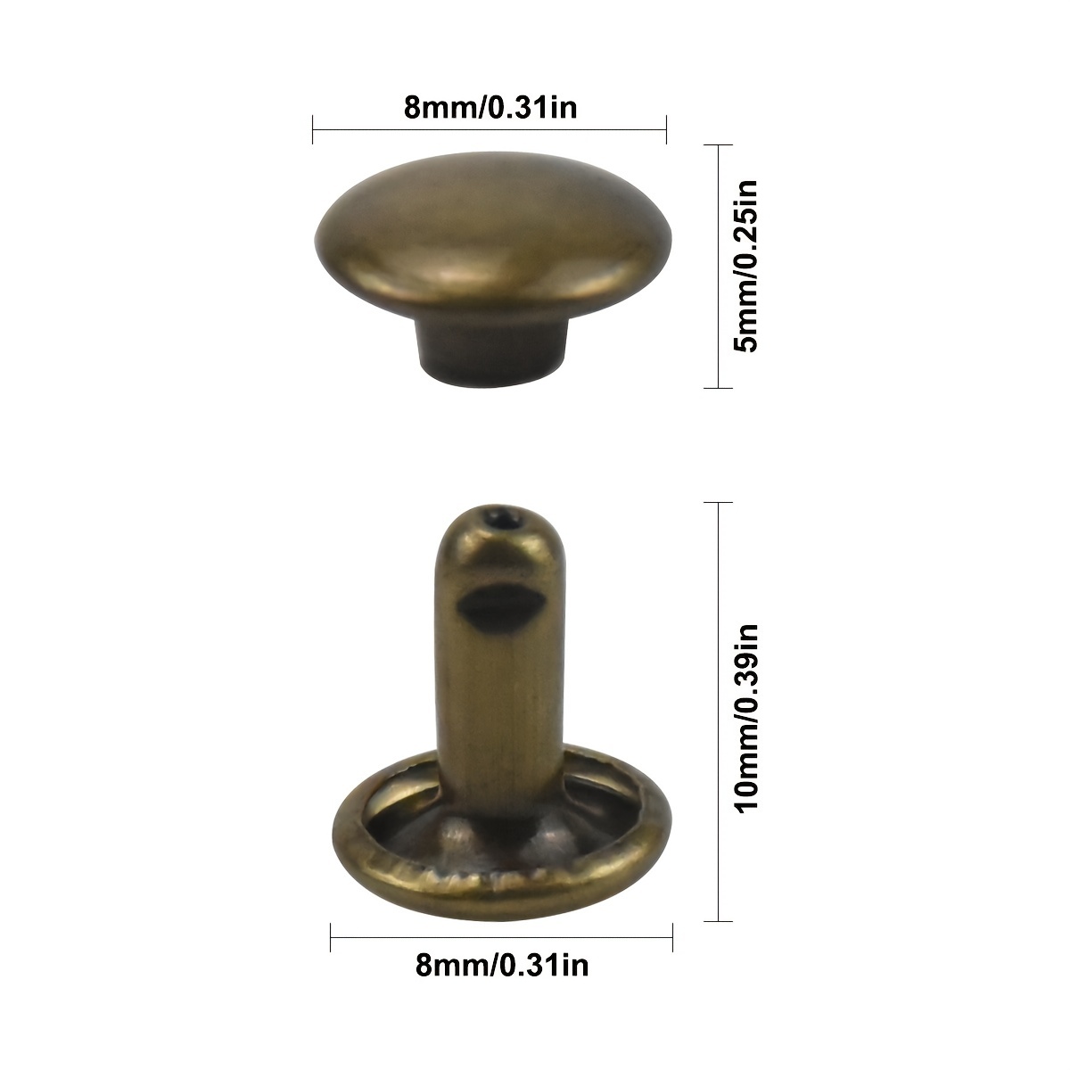 Rivets à vis en bronze à canon 20 ensembles 107 mm bouton en métal goujons  à vis goujons à vis pour sac/ceinture cuir artisanat goujons à vis rivet  goujon pointe -  France