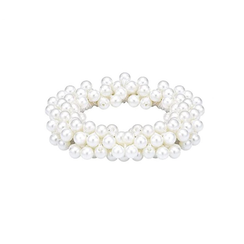 High Quality Sweet Crystal Pearl Hair Tie Ring