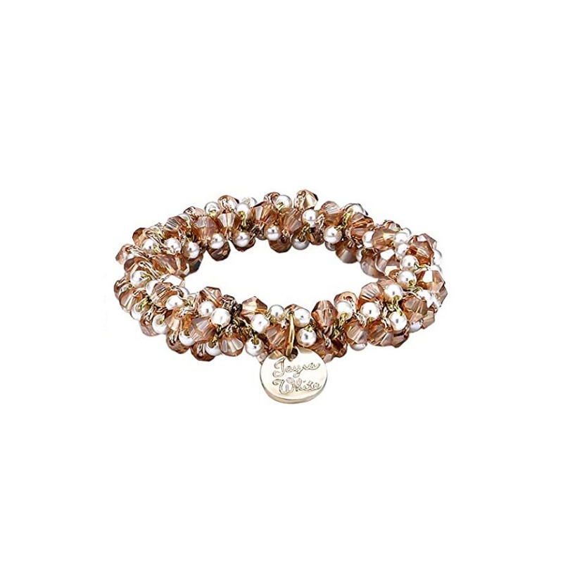 High Quality Sweet Crystal Pearl Hair Tie Ring