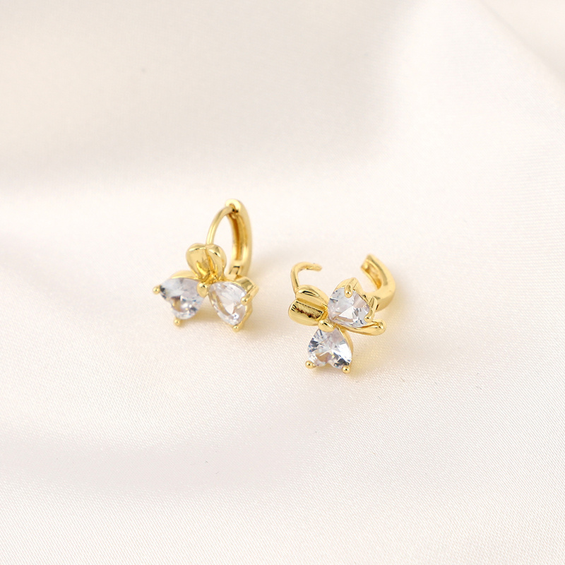 Zircon Heart Butterfly Earrings Party Jewelry Accessory Gift