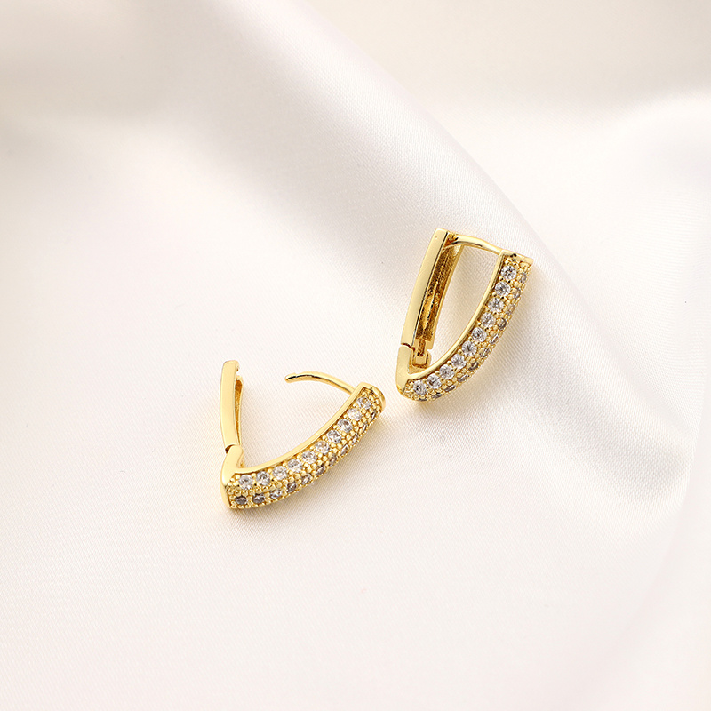 Copper Micro Inlaid Zircon Earrings for Banquet Party