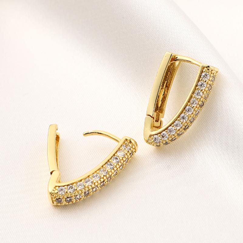 Copper Micro Inlaid Zircon Earrings for Banquet Party