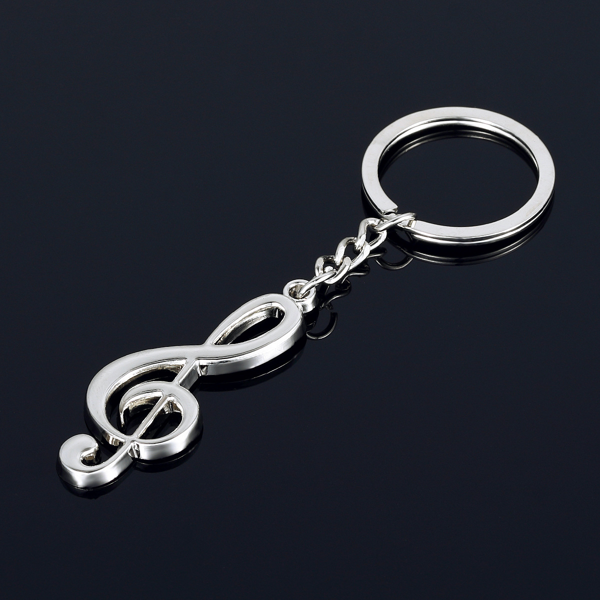 1pc Creative Gift Music Note Metal Keychain, Car Key Ring, Waist Hanging Music Symbol Decoration, Key Chain Ring Pendant For Men Boys