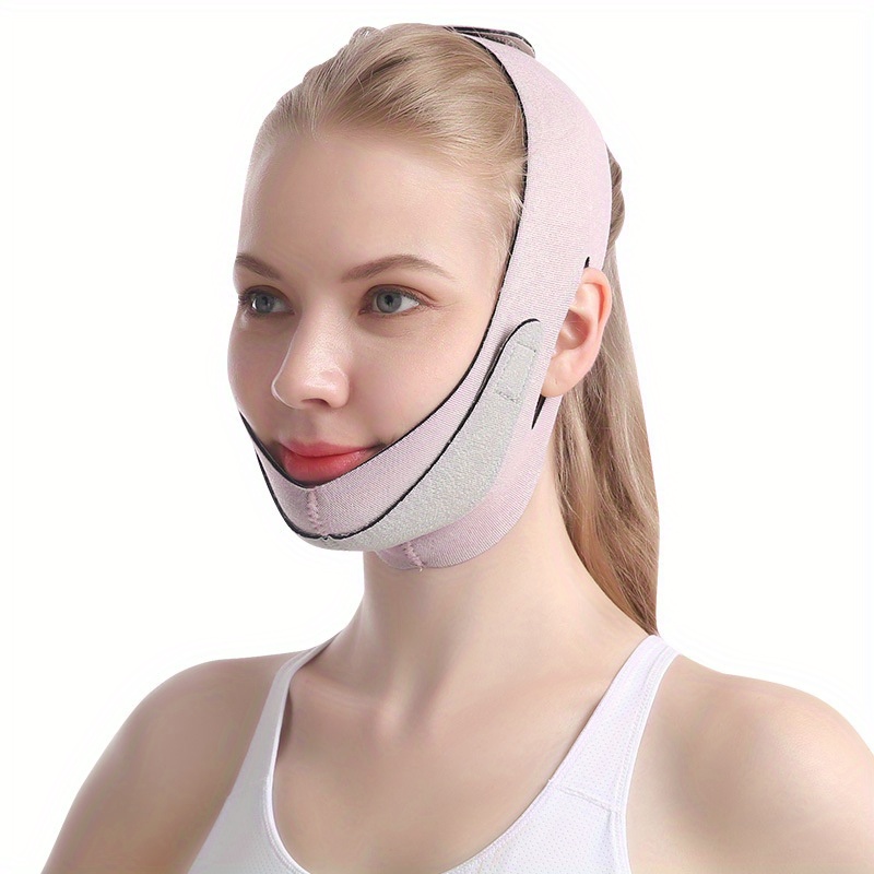 Face Slimming Belt, Bandage Belt Mask Face-Lift Double Chin Skin Strap(Pink)