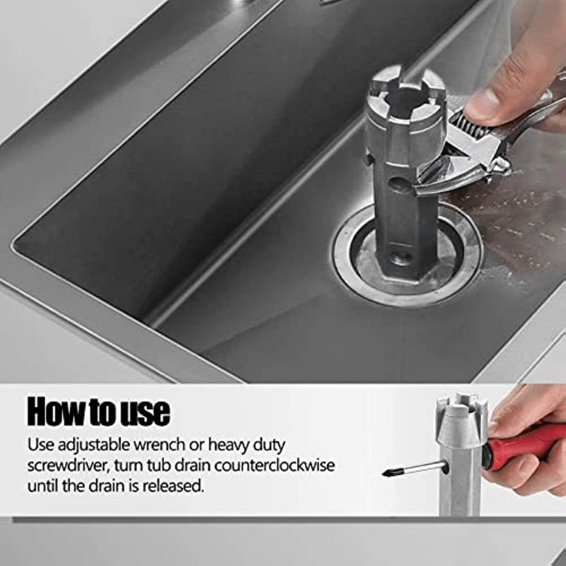 Tub Drain Remover Wrench Install & Remove Bath & Shower Drains Closet Spuds  Squa