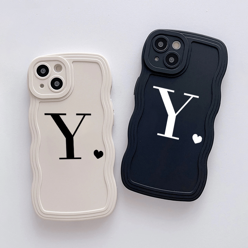 Phone Case With Heart & Letter Y Graphic Shockproof For Iphone 14 13 12 11  Pro Max X Xr Xs 7 8 Plus Bumper Back Soft Cover Phone Cases - Temu United  Kingdom