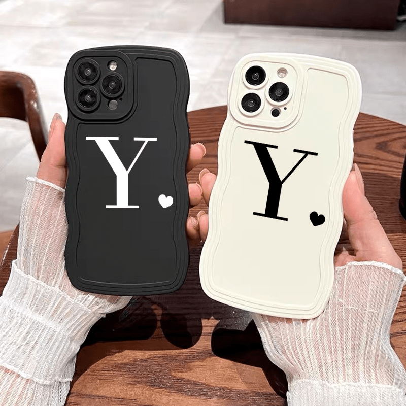 Phone Case With Heart & Letter Y Graphic Shockproof For Iphone 14 13 12 11  Pro Max X Xr Xs 7 8 Plus Bumper Back Soft Cover Phone Cases - Temu United  Kingdom