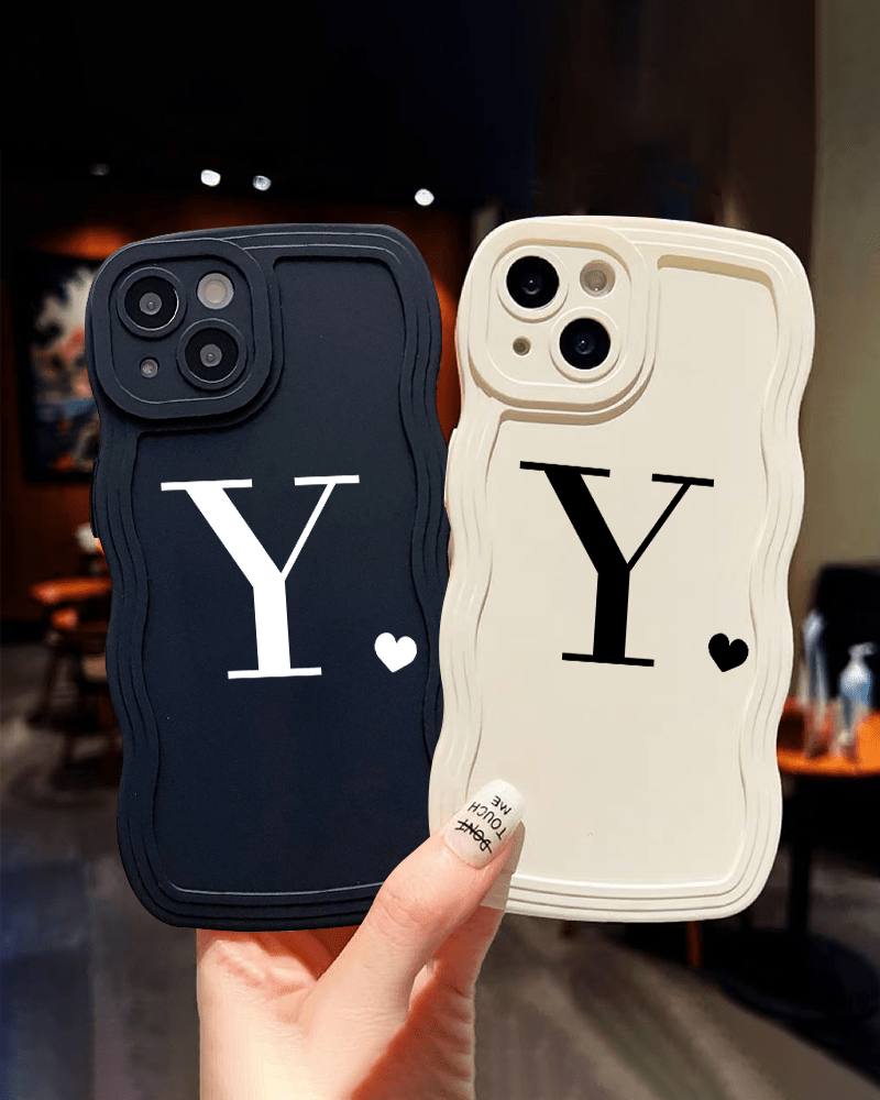 Phone Case With Heart & Letter Y Graphic Shockproof For Iphone 14 13 12 11  Pro Max X Xr Xs 7 8 Plus Bumper Back Soft Cover Phone Cases - Temu United  Kingdom